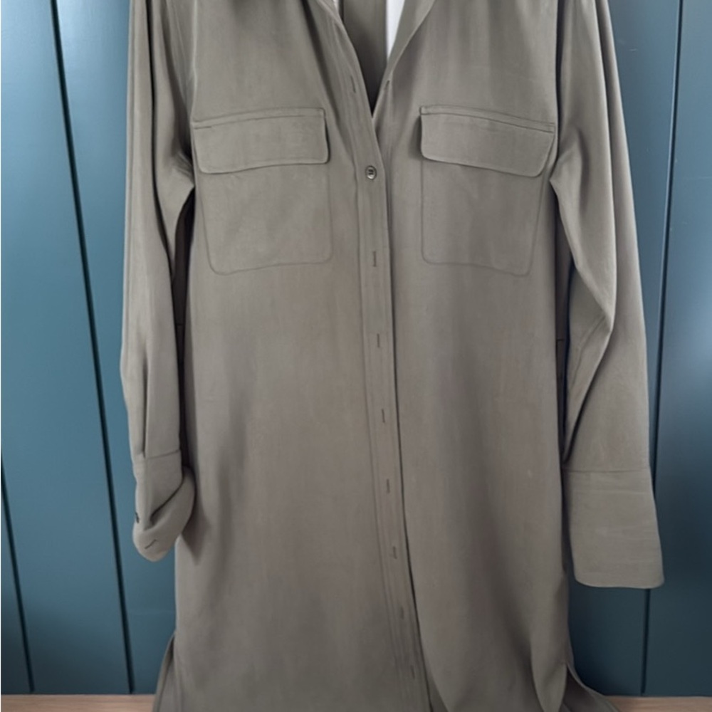 Equipment Olive Green Shirt Dress